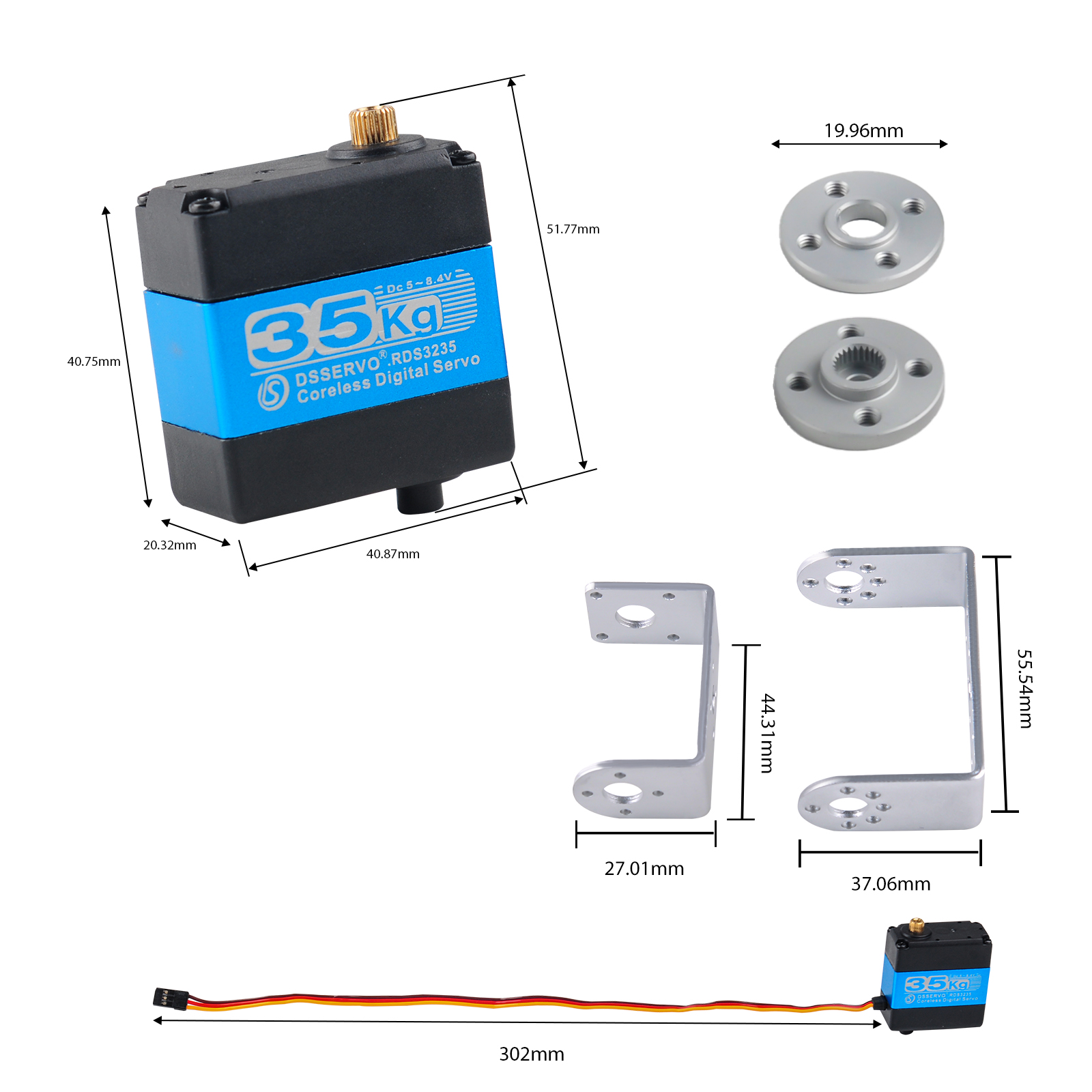 Цифровой сервопривод RDS3235 с – обзор и цена Servo Bracket